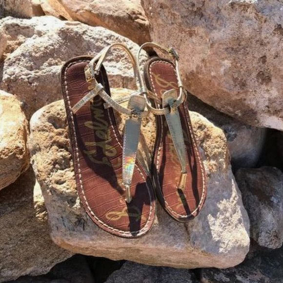 Sam Edelman Gigi gold shimmer sandal - Picture 2 of 3